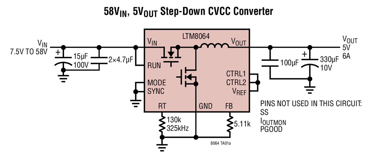 LTM8064EY#PBF/LTM8064IY恒定電壓恒定電流穩壓器