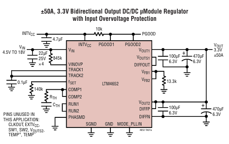 LTM4652 降壓型DC/DC μModule穩壓器ADI-LINEAR