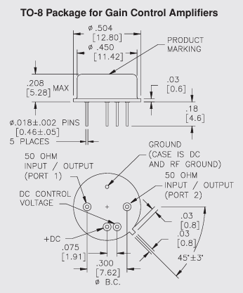 AGC525 TO-8增益控制放大器Teledyne防務電子