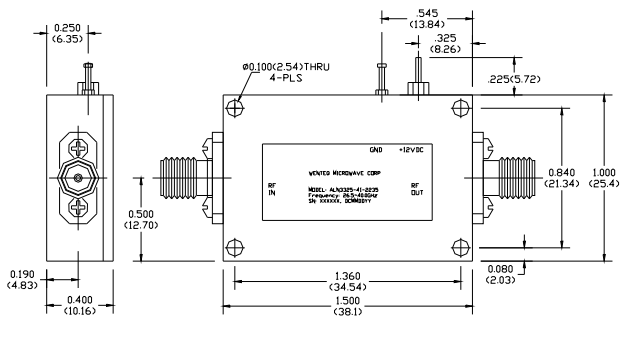 ALN3750-13-3335毫米波低噪聲放大器WENTEQ